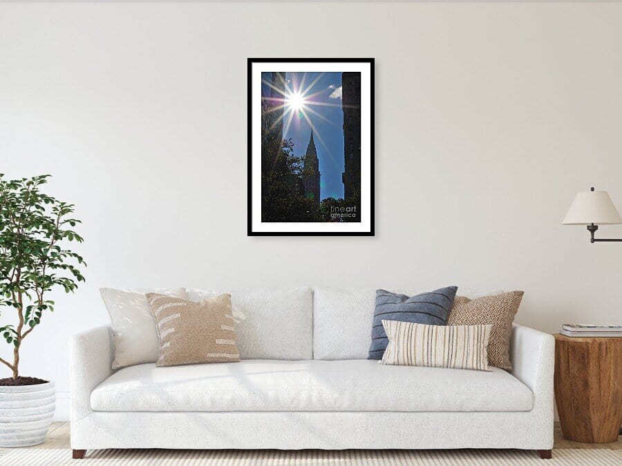 Sunburst Over Chrysler Building Framed Print