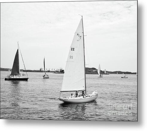 Sailboats on Calm Waters Metal Print